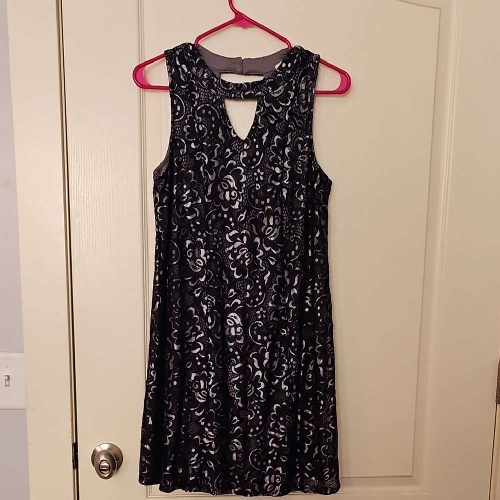 Maurices Navy and Gray Lace Dress